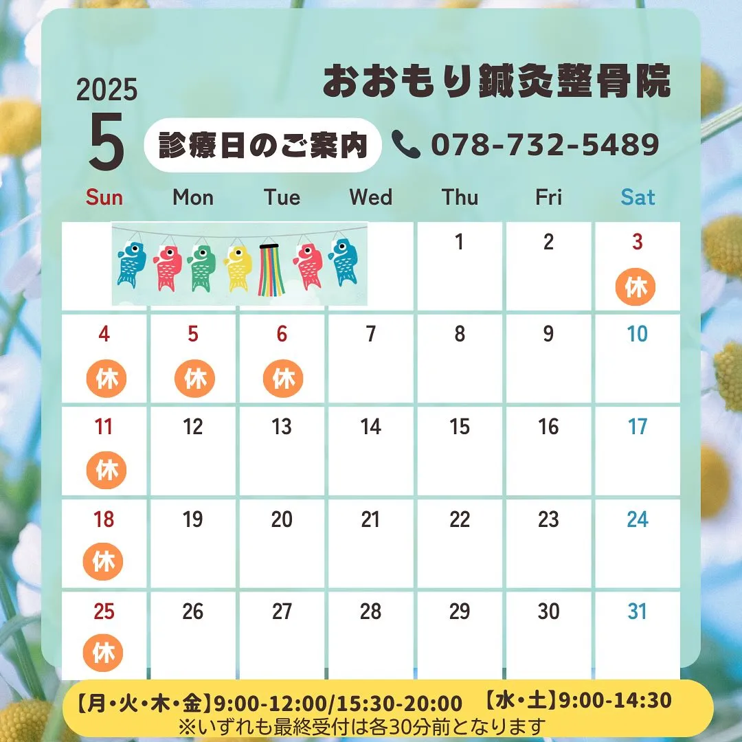 🎏5月の診療日のご案内です🎏